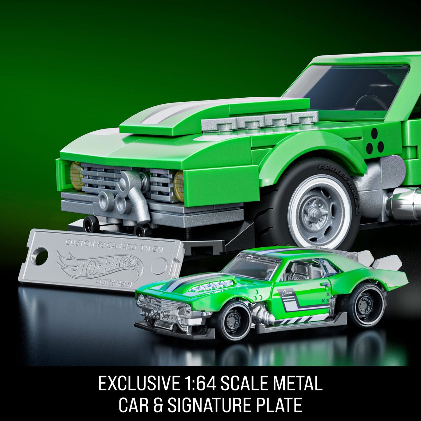 Mattel Brick Shop Hot Wheels Custom ’68 Camaro Building Toy Kit (289 Pieces), For Collectors