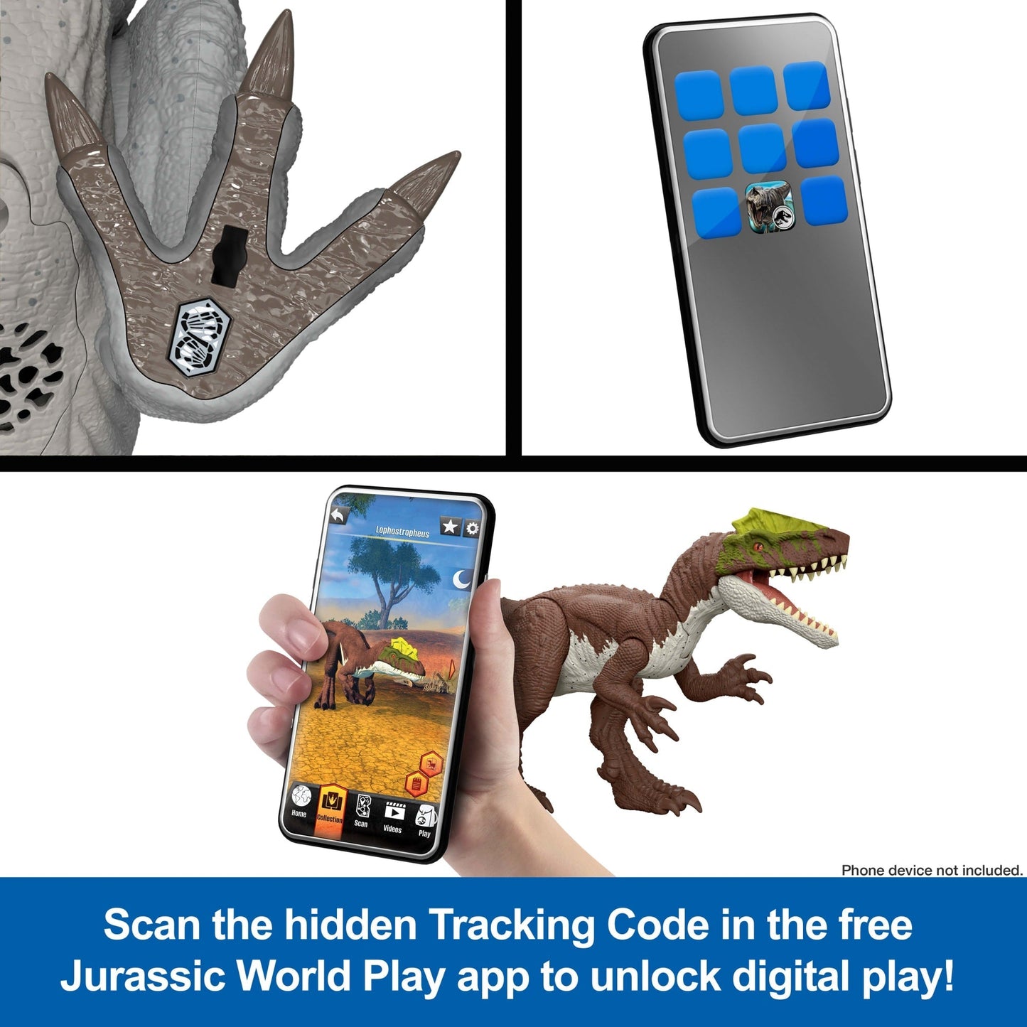 Jurassic World Rebirth Frenzy Pack Ceoptera Dinosaur Figure, Authentic Toy, Digital Play