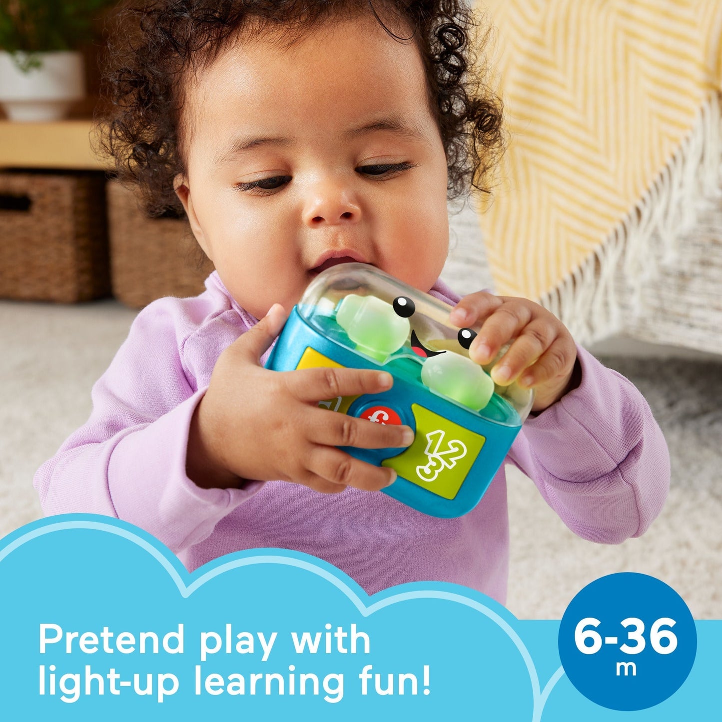 Fisher-Price Laugh & Learn Play Along Ear Buds Baby Musical Learning Toy, Multilanguage Version